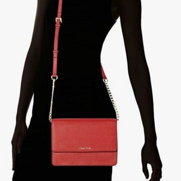 MICHAEL Michael Kors Daniela Large Crossbody Red/Burgandy  Wallet/ Bag/ Purse 👜 - Picture 14 of 14